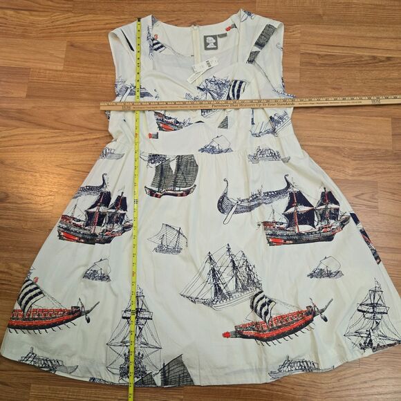 Anthropologie 26W Plus Girls from Savoy Seafarer Dress Nautical Sweetheart pinup - Picture 12 of 14